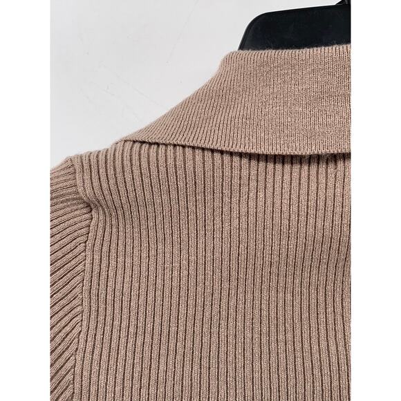 ACTIVE USA Women's Brown Ribbed Short Sleeve Crop Top SZ S - Picture 7 of 11